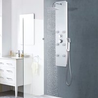 Duschpaneel Glas 25×44,6×130 cm Weiß - Vidaxl Duschpaneel Glas 25×44,6×130 cm Weiß - Vidaxl von VIDAXL