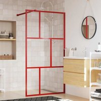 Vidaxl - Duschwand für Begehbare Dusche mit esg Klarglas Rot 115x195 cm von VIDAXL
