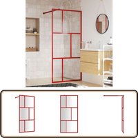Vidaxl - Duschwand für Begehbare Dusche mit esg Klarglas Rot 90x195 cm - Duschwand - Begehbarer Dusche - Duschkabine - Glasdusche - ESG-Glas von VIDAXL