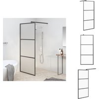 Vidaxl - Duschwand für Walk-In Dusche 90x195 cm esg Mattiert Schwarz - Duschwand - Walk-In Dusche - Duschkabine - esg Glas - Sicherheitsglas von VIDAXL