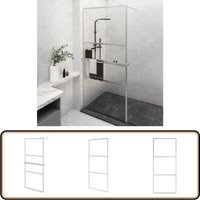 Vidaxl - Duschwand mit Ablage für Walk-In-Dusche Chrom 100x195 cm esg - Duschwand - Walk-In Dusche - Duschkabine - Sicherheitsglas - Chrom von VIDAXL