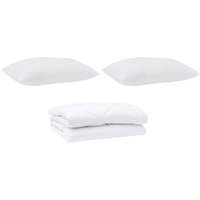 Bettdecke mit Kissen 3 pcs Weiß Mikrofaser vidaXL Bettdecke mit Kissen 3 pcs Weiß Mikrofaser vidaXL von VIDAXL