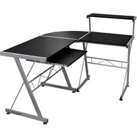 Vidaxl - Eck-Computertisch Schwarz 132x112x99 cm Holzwerkstoff Schwarz von BONNEVIE