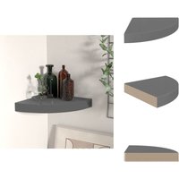 Eck-Schweberegal Hochglanz-Grau 25x25x3,8 cm MDF - Eckwandregal - Wandregal Grau - Schwebender Regal - Waben-MDF - Metallregal Eck-Schweberegal Hochglanz-Grau 25x25x3,8 cm MDF - Eckwandregal - Wandregal Grau - Schwebender Regal - Waben-MDF - Metallregal von VIDAXL