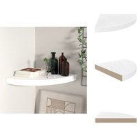 Eck-Schweberegal Hochglanz-Weiß 35x35x3,8 cm mdf - Eckwandregal - Wandschrank - Wohnraumgestaltung - Aufbewahrungssystem - Designregal von VIDAXL