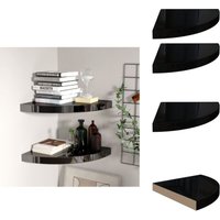 Eck-Schweberegale 2 Stk. Hochglanz-Schwarz 35x35x3,8 cm mdf - Eckregal - Wandregal - Schwebender Wandregal - Schwarz - Holzoptik Eck-Schweberegale 2 Stk. Hochglanz-Schwarz 35x35x3,8 cm mdf - Eckregal - Wandregal - Schwebender Wandregal - Schwarz - Holzoptik von VIDAXL