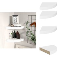 Eck-Schweberegale 2 Stk. Weiß 25x25x3,8 cm mdf - Eckregal - Wandregal - Schwebender Wandregal - Weißes Regal - Wohnwandregal von VIDAXL