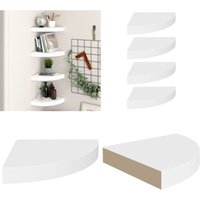 Eck-Schweberegale 4 Stk. Weiß 25x25x3,8 cm mdf - Eckregal - Wandregal - Schwebender Regal - Regal Weiß - Wohnwandregal - Home & Living von VIDAXL