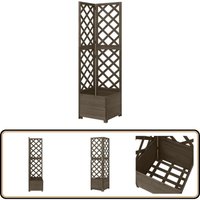 Eck-Spalier mit Pflanzkasten Grau 40x40x150cm Massivholz Tanne - Eck-Spalier - Gartensortiment - Holzspalier - Tannenzapfen - Blumenerde von VIDAXL