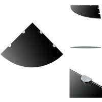 Eckablage mit Verchromten Halterungen Glas Schwarz 45x45 cm - Wandregal - Eckregal - Glasregal - Schwarzes Regal - Regal Schwarz von VIDAXL