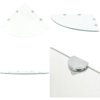 Eckablage mit Verchromten Halterungen Glas Transparent 45x45 cm - Wandregal - Eckregal - Glasregal - Regal Transparent - Küchenregal - Home & Living von VIDAXL