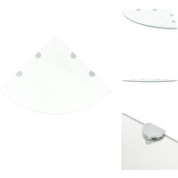 Eckablage mit Verchromten Halterungen Glas Transparent 45x45 cm - Wandregal - Eckregal - Glasregal - Regal Transparent - Küchenregal von VIDAXL