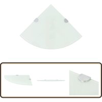 Eckablage mit Verchromten Halterungen Glas Weiß 35x35 cm - Wandregal - Eckregal - Glasregal - Regal Weiß - Küchenregal von VIDAXL