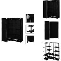 Vidaxl - Eckkleiderschrank Schwarz 130 x 87 x 169 cm - Eckkleiderschrank - Garderobenspiegelei - Kleideraufhängung - Raumsparlösung - Textilschrank Vidaxl - Eckkleiderschrank Schwarz 130 x 87 x 169 cm - Eckkleiderschrank - Garderobenspiegelei - Kleideraufhängung - Raumsparlösung - Textilschrank von VIDAXL