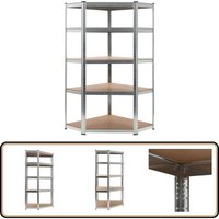 Eckregal mit 5 Böden Silbern Stahl & Holzwerkstoff - Eckregal - Industrielles Regal - Metallregal - Lageregel - Werkzeugschrank Eckregal mit 5 Böden Silbern Stahl & Holzwerkstoff - Eckregal - Industrielles Regal - Metallregal - Lageregel - Werkzeugschrank von VIDAXL