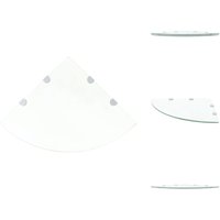 Eckregale 2 Stk. mit Verchromten Halterungen Glas Transparent - Wandregal - Eckregal - Glasregal - Regalset - Wohnwandregal von VIDAXL