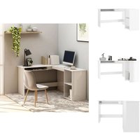 Eckschreibtisch in L-Form Hochglanz-Weiß 120x140x75 cm - Eck-Schreibtisch - Schreibtisch Weiß - Holzwerkstoff Schreibtisch - Bürostuhl - Home Office von VIDAXL