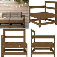 Ecksofa Honigbraun Massivholz Kiefer - Gartensofa - Eckcouch - Holzmöbel - Gartenlounge - Kiefernholz Möbel - Home & Living von VIDAXL