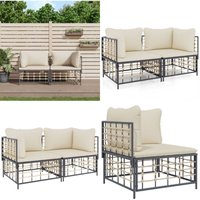 Ecksofas mit Kissen 2 Stk. Modular Poly Rattan - Eckbank - Outdoor Möbel - Gartenmöbel - Loungesessel - Balkonmöbel - Home & Living von VIDAXL