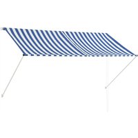 Bonnevie - Einziehbare Markise Sonnenmarkise 250×150 cm Blau und Weiß vidaXL von BONNEVIE