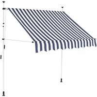 Bonnevie - Einziehbare Markise Sonnenmarkise Handbetrieben 150 cm Blau/Weiß Gestreift vidaXL von BONNEVIE