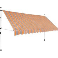 Bonnevie - Einziehbare Markise Sonnenmarkise Handbetrieben 400 cm Gelb/Blau Gestreift vidaXL von BONNEVIE