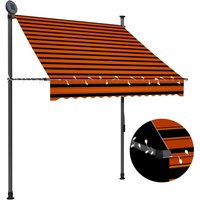 Bonnevie - Einziehbare Markise Sonnenmarkise Handbetrieben mit led 150 cm Orange Braun vidaXL von BONNEVIE