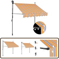 Einziehbare Markise Handbetrieben mit led 100 cm Gelb und Blau - Markise - Sonnensegel - Gartensonnenblende - Outdoor-Decken - Terrassenüberdachung Einziehbare Markise Handbetrieben mit led 100 cm Gelb und Blau - Markise - Sonnensegel - Gartensonnenblende - Outdoor-Decken - Terrassenüberdachung von VIDAXL