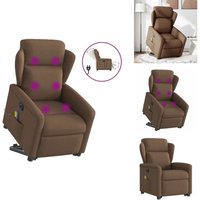 Elektrischer Massagesessel mit Aufstehhilfe Braun Stoff - Massagesessel Mit Aufstehhilfe - Massagesessel - Relaxsessel - Sessel Elektrischer Massagesessel mit Aufstehhilfe Braun Stoff - Massagesessel Mit Aufstehhilfe - Massagesessel - Relaxsessel - Sessel von VIDAXL