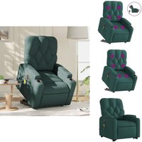 Elektrischer Massagesessel mit Aufstehhilfe Dunkelgrün Stoff - Massagesessel Mit Aufstehhilfe - Massagesessel - Relaxsessel - Sessel Elektrischer Massagesessel mit Aufstehhilfe Dunkelgrün Stoff - Massagesessel Mit Aufstehhilfe - Massagesessel - Relaxsessel - Sessel von VIDAXL