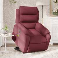 Vidaxl - Elektrischer Massagesessel mit Aufstehhilfe Weinrot Stoff von VIDAXL