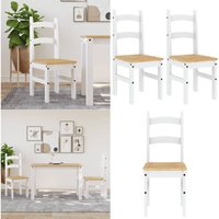 Essstühle 2 Stk. Weiß 40x46x99 cm Massivholz Kiefer - Esszimmerstühle - Küchenstühle - Holzmöbel - Kiefernstühle - Weiße Möbel - Home & Living von VIDAXL