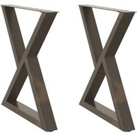 Esstisch Beine 2 Stück Naturstahl 70x(72-73,3) cm Stahl Vidaxl von VIDAXL