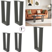 Esstisch Beine V-Form 2 Stück Anthrazit 28x(42-43,3) cm Stahl - Vidaxl von VIDAXL