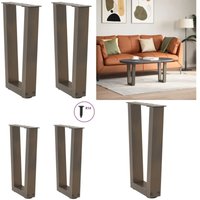 Esstisch Beine V-Form 2 Stück Naturstahl 28x(42-43,3) cm Stahl - Vidaxl von VIDAXL