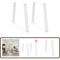 Esstisch Beine V-Form 2 Stück Weiß 80x(72-73,3) cm Stahl - Vidaxl von VIDAXL