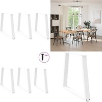 Esstisch Beine V-Form 3 Stück Weiß 80x(72-73,3) cm Stahl - Vidaxl von VIDAXL