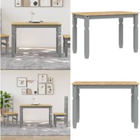 Esstisch Corona Grau 112x60x75 cm Massivholz Kiefer - Holztisch - Esstisch - Küchentisch - Wohnzimmertisch - Massiver Tisch - Home & Living von VIDAXL
