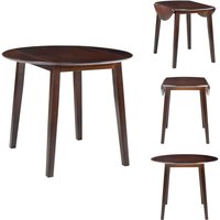 Esstisch Klappbar Rund mdf Braun - Klapptisch - Esstisch - Runder Tisch - Holztisch - Wohnzimmertisch von VIDAXL