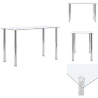 Esstisch Transparent 120 x 60 x 75 cm Hartglas - Esstisch - Transparentes Glas - Edelstahl - Moderner Esstisch - Gartentisch von VIDAXL
