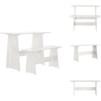 Esstisch mit Bank reine Weiß Massivholz Kiefer - Esstisch - Holztisch - Kiefernholztisch - Weißer Esstisch - Essgruppenset Esstisch mit Bank reine Weiß Massivholz Kiefer - Esstisch - Holztisch - Kiefernholztisch - Weißer Esstisch - Essgruppenset von VIDAXL