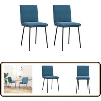 Esszimmerstühle 2 Stk. Blau Samt - Vidaxl von VIDAXL