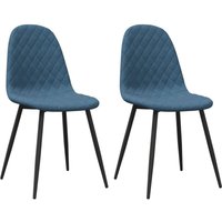 Esszimmerstühle 2 Stk. Blau Samt Vidaxl von VIDAXL