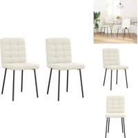 Esszimmerstühle 2 Stk. Creme Samt - Esszimmerstuhl - Esszimmerstühle - Stuhl - Küchenstuhl Esszimmerstühle 2 Stk. Creme Samt - Esszimmerstuhl - Esszimmerstühle - Stuhl - Küchenstuhl von VIDAXL