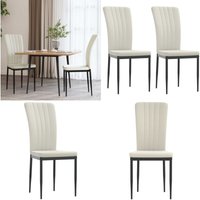 Vidaxl - Esszimmerstühle 2 Stk. Creme Samt - Samtsessel - Esszimmerstühle - Cremefarbene Möbel - Bequeme Stühle - Hochwertige Stühle - Home & Living von VIDAXL