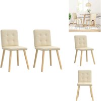 Esszimmerstühle 2 Stk. Creme Stoff - Esszimmerstuhl - Esszimmerstühle - Stuhl - Küchenstuhl von VIDAXL