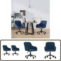 Esszimmerstühle 2 Stk. Drehbar Blau Samt - Esszimmerstühle - Drehbare Stühle - Samtstühle - Blaue Möbel - Wohnzimmersitze von VIDAXL