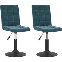 Esszimmerstühle 2 Stk. Drehbar Blau Samt vidaXL von VIDAXL