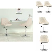 Esszimmerstühle 2 Stk. Drehbar Creme Samt - Drehbarer Esszimmerstuhl - Drehbare Esszimmerstühle - Stuhl - Stühle von VIDAXL