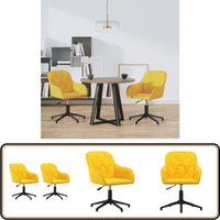 Esszimmerstühle 2 Stk. Drehbar Gelb Samt - Samtstühle - Esszimmerstühle - Drehbare Stühle - Gelbe Möbel - Wohnzimmersessel von VIDAXL